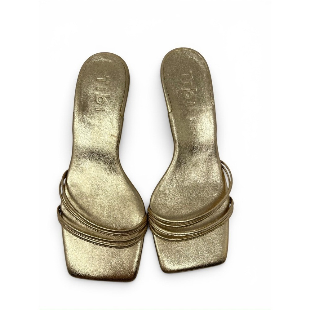 Tibi Metallic Nappa Jim Gold Sandal‎ EU 35 US 5 Party Wedding Formal